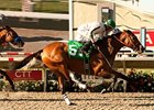 Ultra Blend and Tyler Baze take the Clement L. Hirsch Stakes. <br><a target="blank" href="http://www.bloodhorse.com/horse-racing/photo-store?ref=http%3A%2F%2Fpictopia.com%2Fperl%2Fgal%3Fprovider_id%3D368%26ptp_photo_id%3D9627452%26ref%3Dstory">Order This Photo</a>