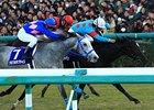 Robe Tissage wins the Hanshin Juvenile Fillies.
<br><a target="blank" href="http://photos.bloodhorse.com/AtTheRaces-1/at-the-races-2012/22274956_jFd5jM#!i=2263363052&k=SKK6frN">Order This Photo</a>