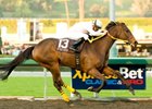 M One Rifle, a 7-1 shot, went all the way on the front end to post an easy win in the Malibu Stakes.<br><a target="blank" href="http://www.bloodhorse.com/horse-racing/photo-store?ref=http%3A%2F%2Fpictopia.com%2Fperl%2Fgal%3Fprovider_id%3D368%26ptp_photo_id%3D8719309%26ref%3Dstory">Order This Photo</a>