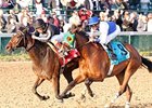 Afleeting Lady (right) faces 8 in the Molly Pitcher Stakes at Monmouth Park.