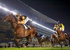 Trade Storm streaks home to win the Zabeel Mile.