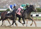 Honor Code rolls to victory at Aqueduct.<br><a target="blank" href="http://photos.bloodhorse.com/AtTheRaces-1/At-the-Races-2014/i-rbPDcsf">Order This Photo</a>
