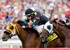 Memorial Maniac outfinishes Lemonade Kid to win the Stars and Stripes Turf.