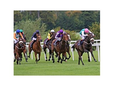 Emulous flies home to win the Matron Stakes.<br><a target="blank" href="http://www.bloodhorse.com/horse-racing/photo-store?ref=http%3A%2F%2Fpictopia.com%2Fperl%2Fgal%3Fprovider_id%3D368%26ptp_photo_id%3D9654958%26ref%3Dstory">Order This Photo</a>