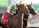Pick of the Litter (light) outfinishes Departing to win the Hagyard Fayette Stakes.