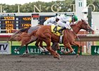Gold Edge wears down pacesetter La Song to win the Arlington-Washington Lassie.