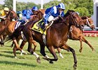 Tajaaweed pulls away to take the Arlington Handicap.