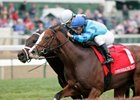 Get Stormy held off a furious late charge from Street Move to win the Commonwealth Turf at Churchill Downs.