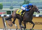 Music Note pulls away to take the Mother Goose.<br><a target="blank" href="http://www.bloodhorse.com/horse-racing/photo-store?ref=http%3A%2F%2Fpictopia.com%2Fperl%2Fgal%3Fprovider_id%3D368%26ptp_photo_id%3D4967530%26ref%3Dstory">Order This Photo</a>