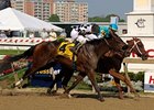 Heart Ashley (inside) holds off a determined Cinderella's Wish to win the Adena Stallions Miss Preakness Stakes.<br><a target="blank" href="http://www.bloodhorse.com/horse-racing/photo-store?ref=http%3A%2F%2Fpictopia.com%2Fperl%2Fgal%3Fprovider_id%3D368%26ptp_photo_id%3D8114693%26ref%3Dstory">Order This Photo</a>