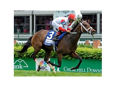 Kitten's Dumplings in the Edgewood Stakes.
<br><a target="blank" href="http://photos.bloodhorse.com/AtTheRaces-1/at-the-races-2013/27257665_QgCqdh#!i=2489650947&k=n66SxXB">Order This Photo</a>