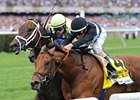 Desert Blanc winning the Manhattan Handicap.
<br><a target="blank" href="http://photos.bloodhorse.com/AtTheRaces-1/at-the-races-2012/22274956_jFd5jM#!i=1926733430&k=s8tnZbh">Order This Photo</a>