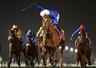 Hunter's Light pulls away from the pack to win the Al Maktoum Challenge Round 3.
