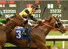 The fourth time might be the charm for Awesome Gem in the Pacific Classic.<br><a target="blank" href="http://www.bloodhorse.com/horse-racing/photo-store?ref=http%3A%2F%2Fpictopia.com%2Fperl%2Fgal%3Fprovider_id%3D368%26ptp_photo_id%3D9102112%26ref%3Dstory">Order This Photo</a>