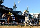 Hansen (right) and Union Rags are among the 397 horses nominated to the Triple Crown.
<br><a target="blank" href="http://www.bloodhorse.com/horse-racing/photo-store?ref=http%3A%2F%2Fpictopia.com%2Fperl%2Fgal%3Fprovider_id%3D368%26ptp_photo_id%3D9757125%26ref%3Dstory">Order This Photo</a>