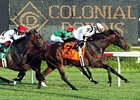Nellie Cashman fights for the win in the Virginia Oaks.