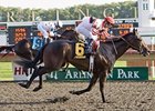 Shared Property outfinishes Take Charge Indy to win the Arlington-Washington Futurity.
