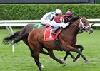 Justenuffhumor shakes off Cowboy Cal to win the Bernard Baruch Handicap. <br><a target="blank" href="http://www.bloodhorse.com/horse-racing/photo-store?ref=http%3A%2F%2Fpictopia.com%2Fperl%2Fgal%3Fprovider_id%3D368%26ptp_photo_id%3D8441118%26ref%3Dstory">Order This Photo</a>
