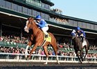 Nikki's Sandcastle rolls home to win the Hagyard Fayette Stakes
