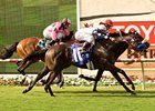 Kilderry (outside) and Rafael Bejarano take the first division of the Oceanside, edging Moral Compass.