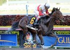 Orb wears down the competition to win the Florida Derby.<br><a target="blank" href="http://photos.bloodhorse.com/AtTheRaces-1/at-the-races-2013/27257665_QgCqdh#!i=2433224229&k=h5jPjJW">Order This Photo</a>