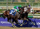 Hightail (inside) outfights favorite Merit Man to win the Breeders' Cup Juvenile Sprint.<br><a target="blank" href="http://photos.bloodhorse.com/BreedersCup/2012-Breeders-Cup/Juvenile-Sprint/26130236_bRN9v4#!i=2191121620&k=htSfGmX">Order This Photo</a>