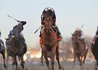 Awesome Feather cruises home in the Gazelle.<br><a target="blank" href="http://www.bloodhorse.com/horse-racing/photo-store?ref=http%3A%2F%2Fpictopia.com%2Fperl%2Fgal%3Fprovider_id%3D368%26ptp_photo_id%3D9754148%26ref%3Dstory">Order This Photo</a>