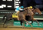 Giant Oak (left) finishes 2nd in the Clark Handicap, but is awarded the victory via disqualification.<br><a target="blank" href="http://www.bloodhorse.com/horse-racing/photo-store?ref=http%3A%2F%2Fpictopia.com%2Fperl%2Fgal%3Fprovider_id%3D368%26ptp_photo_id%3D9300795%26ref%3Dstory">Order This Photo</a>