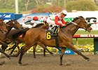 Johnny Eves pulls away in the Vernon O. Underwood.<br><a target="blank" href="http://www.bloodhorse.com/horse-racing/photo-store?ref=http%3A%2F%2Fpictopia.com%2Fperl%2Fgal%3Fprovider_id%3D368%26ptp_photo_id%3D6822807%26ref%3Dstory">Order This Photo</a>