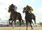 Owner Bob LaPenta is still high on War Pass, despite a poor run in the Tampa Bay Derby. Big Truck (left) won the race March 15.