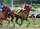 Lighthouse Bay rolls by Wildcat Lily to win the Prioress Stakes.<br><a target="blank" href="http://photos.bloodhorse.com/AtTheRaces-1/at-the-races-2013/27257665_QgCqdh#!i=2660346753&k=JjkZhNK">Order This Photo</a>