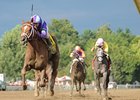 Princess of Sylmar leaves the others behind in the Coaching Club American Oaks.<br><a target="blank" href="http://photos.bloodhorse.com/AtTheRaces-1/at-the-races-2013/27257665_QgCqdh#!i=2646704876&k=RgghFXd">Order This Photo</a>