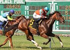 Laughing leaves Dayatthespa behind to win the Eatontown Handicap.