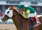 Get Serious is in control in the Monmouth Stakes.