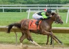 Dancing Afleet comes on late to win the Delaware Oaks.