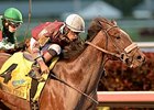 Catholic Cowboy comes running late to take the Claiming Crown Jewel Stakes with Luis Saez aboard.
<br><a target="blank" href="http://photos.bloodhorse.com/AtTheRaces-1/At-the-Races-2014/i-wtD54h7">Order This Photo</a>
