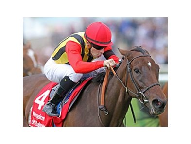 Sahpresa and Christophe Lemaire take the Kingdom of Bahrain Sun Chariot Stakes.<br><a target="blank" href="http://www.bloodhorse.com/horse-racing/photo-store?ref=http%3A%2F%2Fpictopia.com%2Fperl%2Fgal%3Fprovider_id%3D368%26ptp_photo_id%3D9679158%26ref%3Dstory">Order This Photo</a>