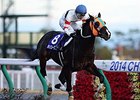Hokko Tarumae wins the Champions Cup.
<br><a target="blank" href="http://photos.bloodhorse.com/AtTheRaces-1/At-the-Races-2014/i-93ckM8L">Order This Photo</a>