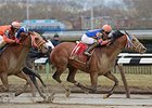 Micromanage wins the Jazil Stakes.
<br><a target="blank" href="http://photos.bloodhorse.com/AtTheRaces-1/At-the-Races-2015/">Order This Photo</a>