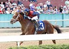 Smiling Tiger breaks from post 3 in the Triple Bend.