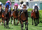 Doubles Partner bounds away from the field in the American Turf Stakes. <br><a target="blank" href="http://www.bloodhorse.com/horse-racing/photo-store?ref=http%3A%2F%2Fpictopia.com%2Fperl%2Fgal%3Fprovider_id%3D368%26ptp_photo_id%3D8937304%26ref%3Dstory">Order This Photo</a>