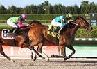 Jimanator pulls away from Mambo Meister to win the Fred W. Hooper Handicap.