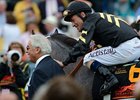 Trainer D. Wayne Lukas, Oxbow, and jockey Gary Stevens.