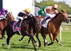 I'm A Dreamer holds off Marketing Mix to take the Beverly D. at Arlington Park.