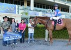 Jockey Joe Rocco Jr. celebrates win number 1,000.