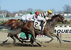 House Rules wins the Top Flight Handicap.
<br><a target="blank" href="http://photos.bloodhorse.com/AtTheRaces-1/At-the-Races-2015/i-2zznpbx">Order This Photo</a>