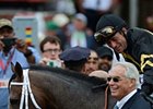 117,203 saw Oxbow, Gary Stevens, and D. Wayne Lukas win the Preakness.<br><a target="blank" href="http://photos.bloodhorse.com/TripleCrown/2013-Triple-Crown/Preakness-Stakes-138/29423277_98XmS6#!i=2519783162&k=6wzgSbr">Order This Photo</a>