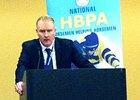Mike Rogers of Stronach Group offering industry insights during the National Horsemen's Benevolent and Protective Association winter convention.