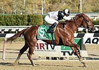 Jacaranda wins the Tempted Stakes.
<br><a target="blank" href="http://photos.bloodhorse.com/AtTheRaces-1/At-the-Races-2014/i-Nz7LQkn">Order This Photo</a>