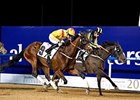 Reynaldothewizard (outside) wins the 2015 Al Shindagha Sprint at Meydan Racecourse.